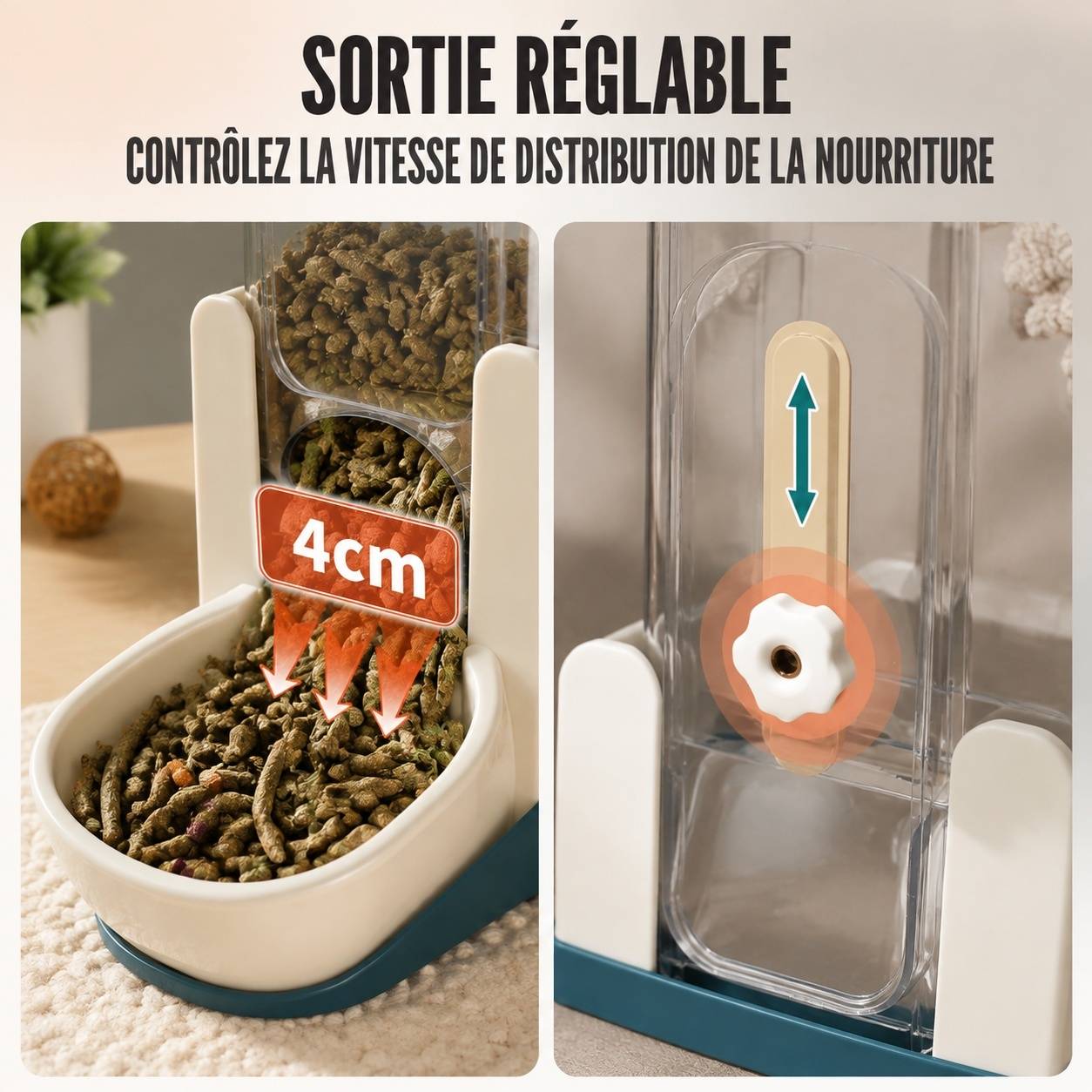 Distributeur Automatique Nourriture et Eau pour Animaux de Compagnie Grand Volume Pratique - Image 3