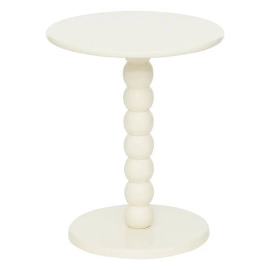 Table d'Appoint Design "Chamlo" 46cm Ivoire - Image 1
