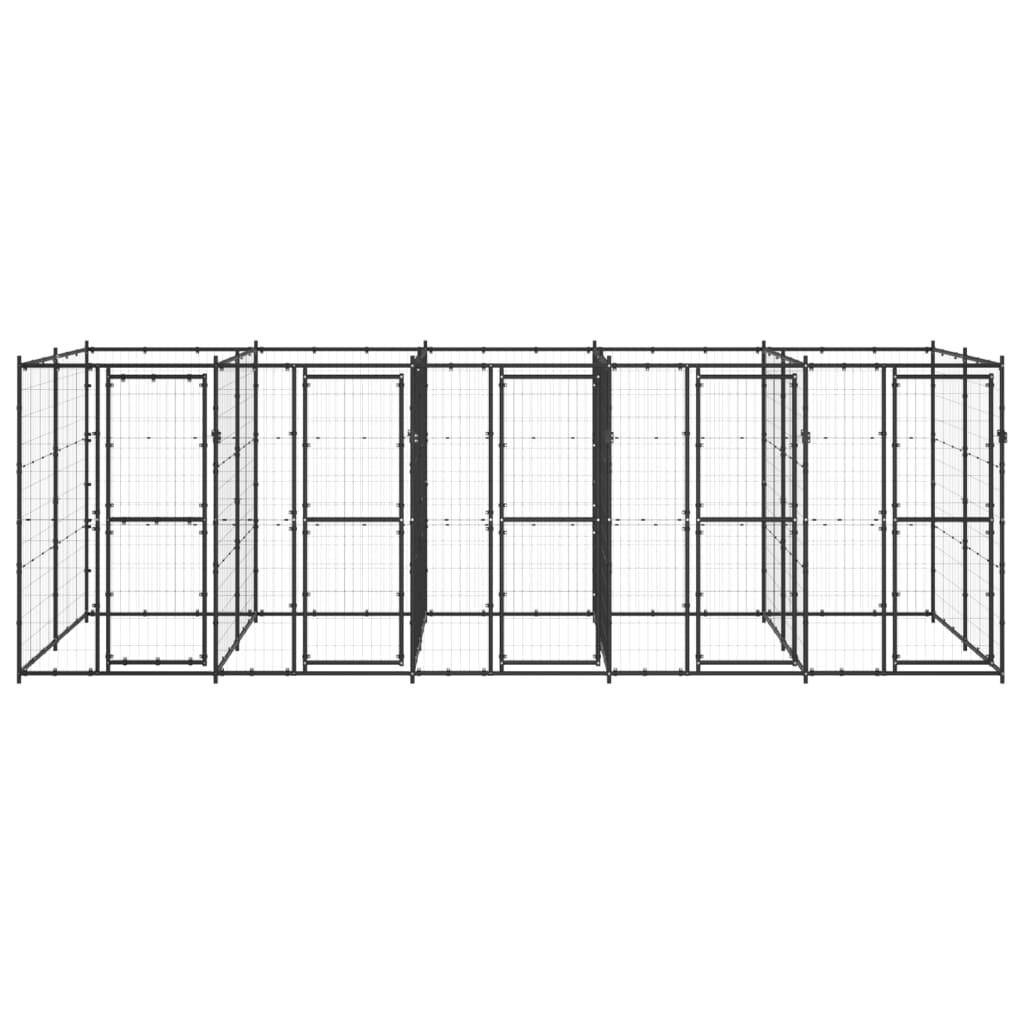 Helloshop26 - Chenil extérieur cage enclos parc animaux chien extérieur acier 12,1 m² - Imagen 3