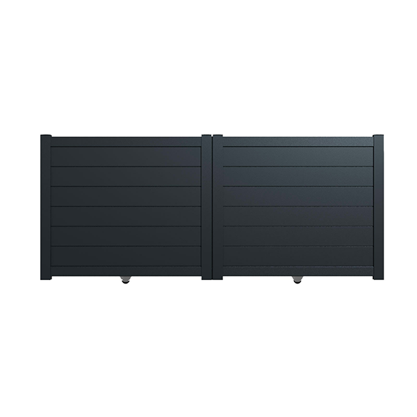 Portail Packit - Portail alu coulissant plein en kit dim. L.3000 (entre piliers) X H.1500 mm  Gris (RAL 7016)