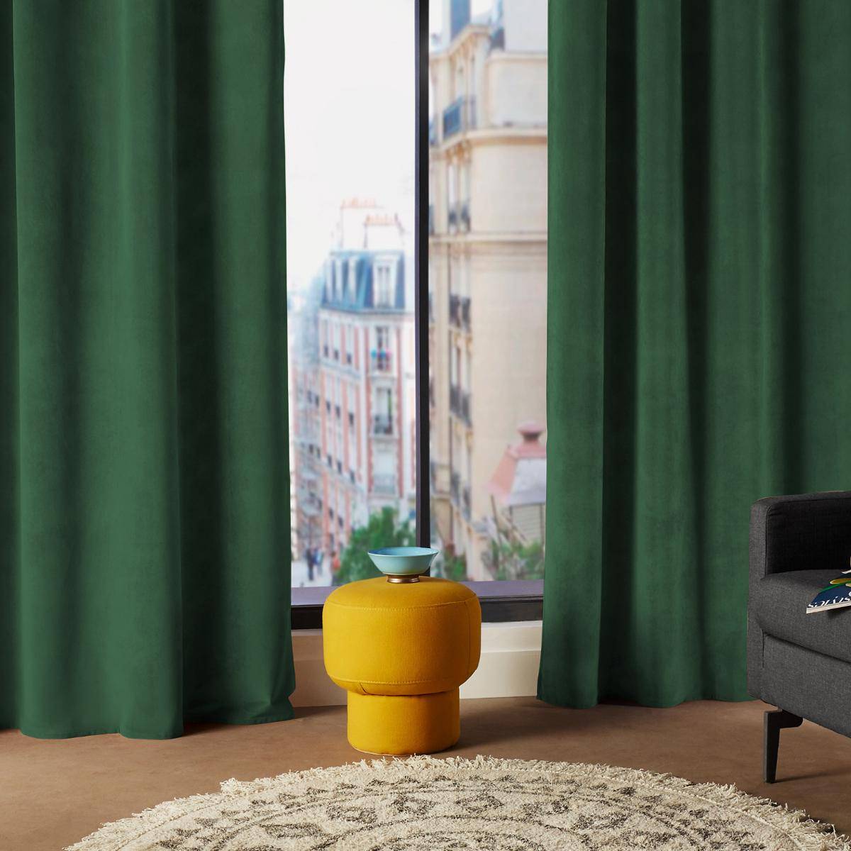 Atmosphera - Rideau "Lilou" vert 140x260cm - Atmosphera Créateur d'intérieur - Imagen 1
