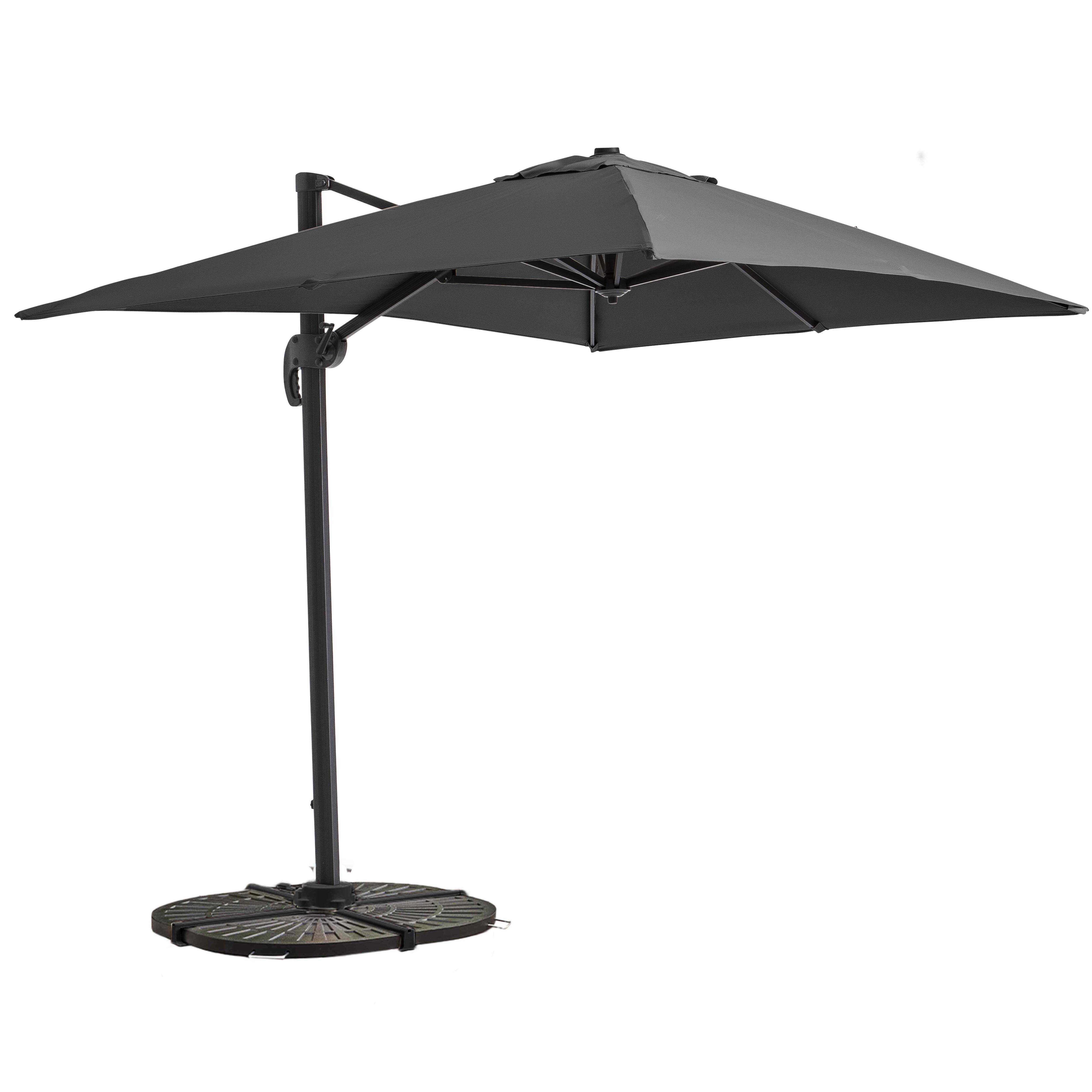 Oviala - Parasol déporté inclinable et rotatif 2x3 m et 4 dalles lestées gris Amalya - Oviala - Imagen 1