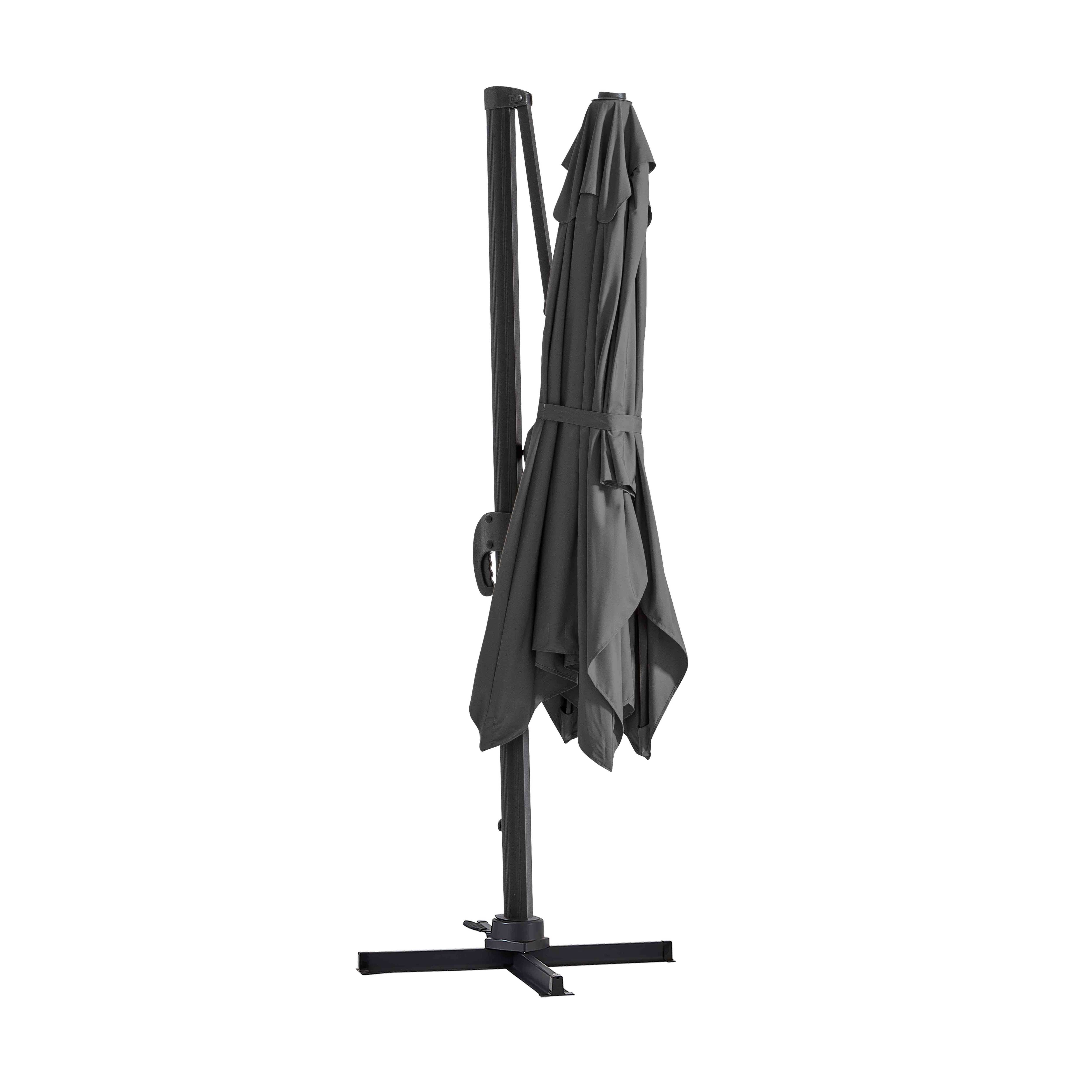 Oviala - Parasol déporté inclinable et rotatif 2x3 m et 4 dalles lestées gris Amalya - Oviala - Imagen 2