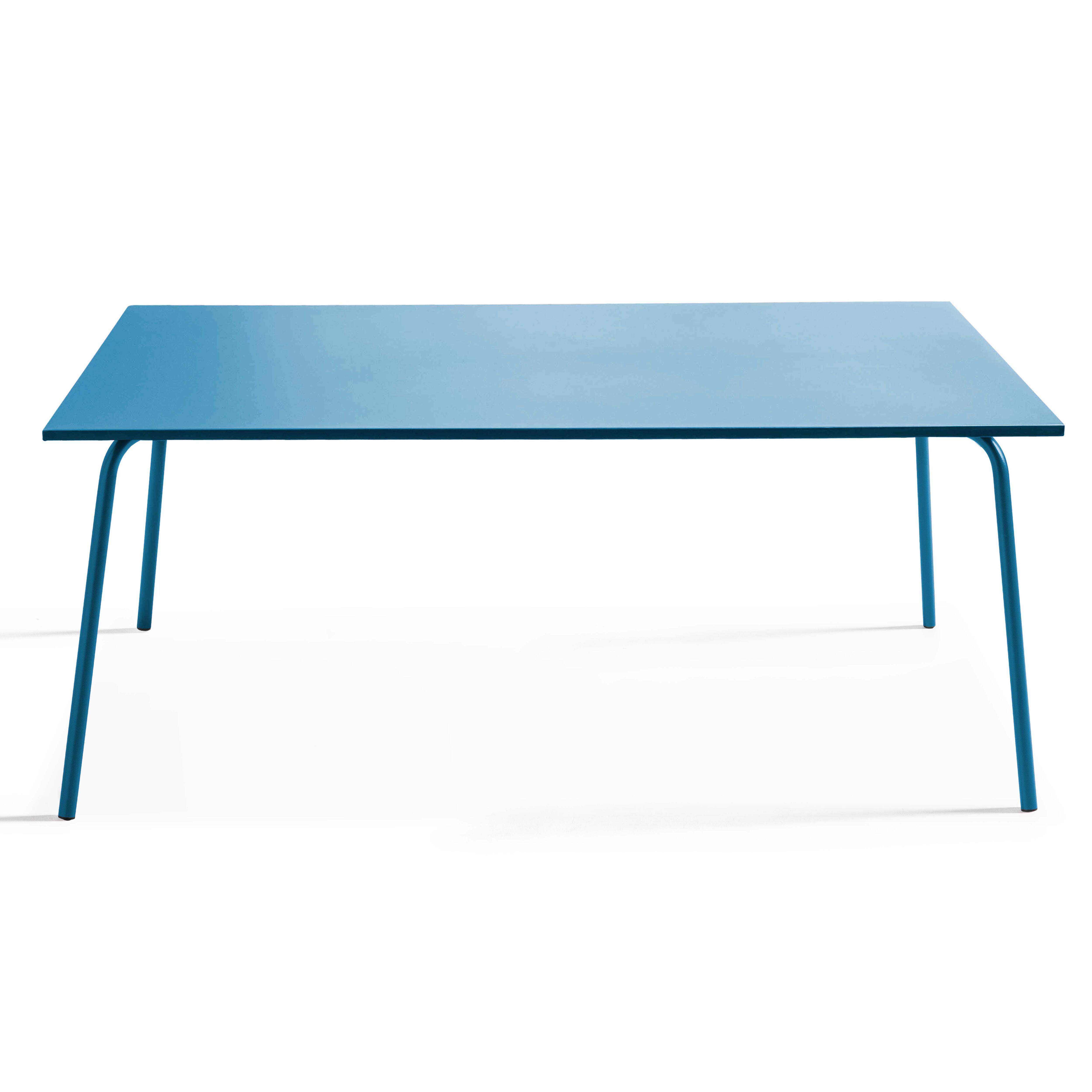 Oviala - Ensemble table de jardin et 8 chaises bistrot en acier bleu pacific Palavas - Oviala - Imagen 3