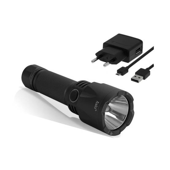 Lampe LED Torche à Batterie Rechargeable 2.6Ah USB / 230V 1000 Lumens Portée 280m ASLO - Image 1