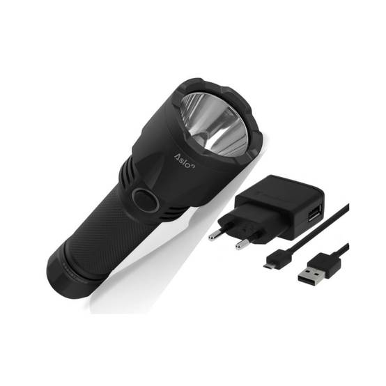 Lampe LED Torche à Batterie Rechargeable 2.6Ah USB / 230V 1000 Lumens Portée 280m ASLO - Image 4