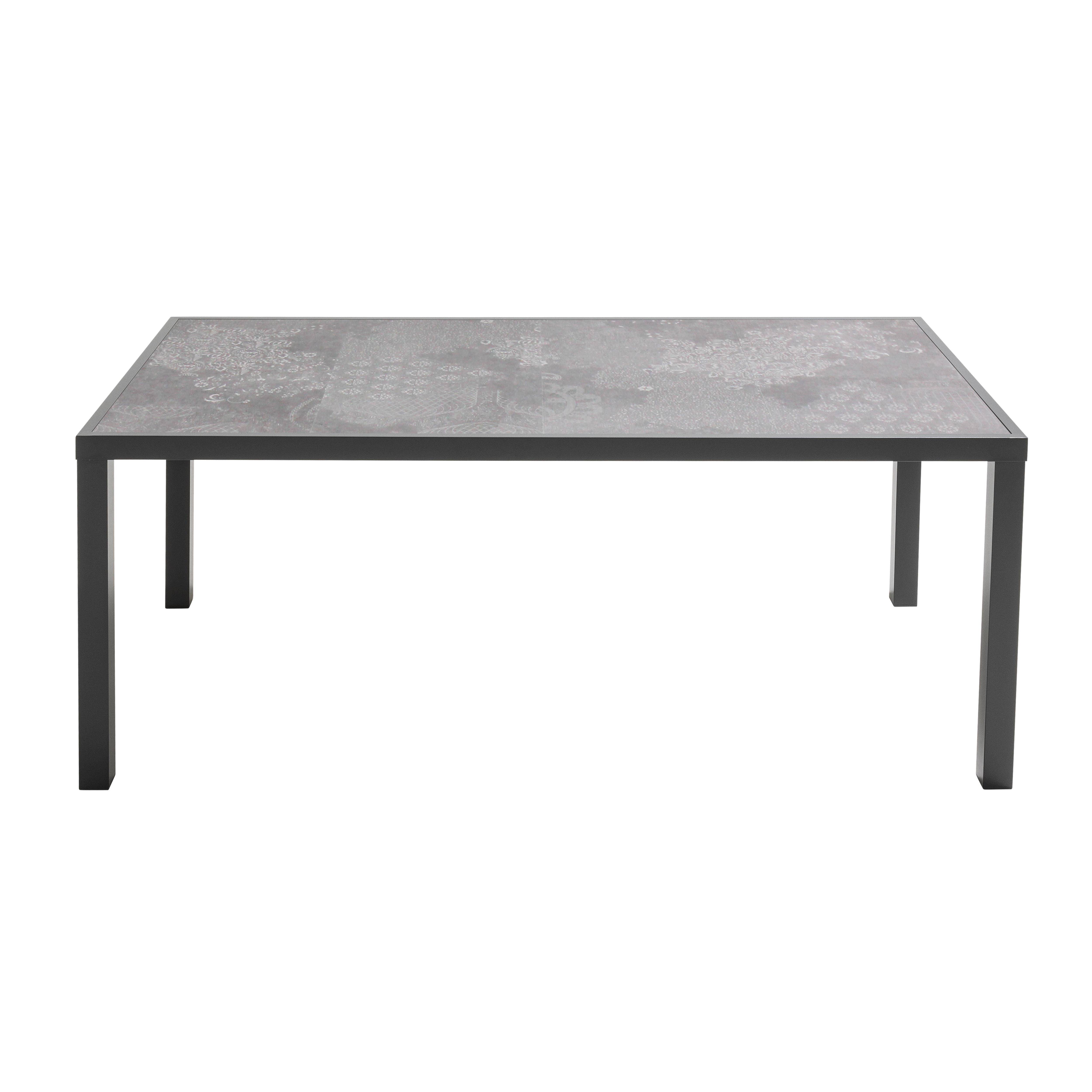 Oviala - Table de jardin en céramique effet stamp 8 places 185 cm - Oviala - Imagen 2
