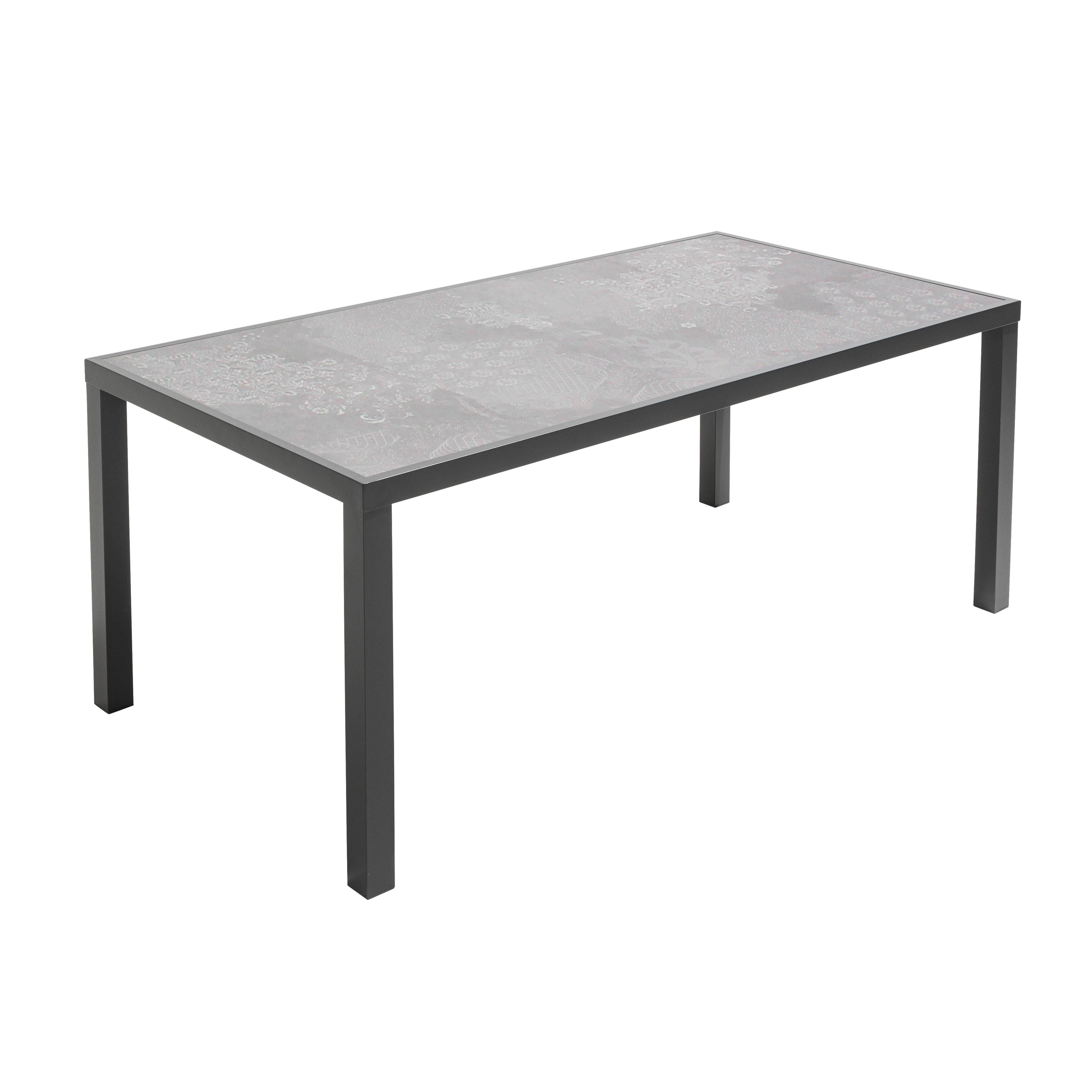 Oviala - Table de jardin en céramique effet stamp 8 places 185 cm - Oviala - Imagen 1