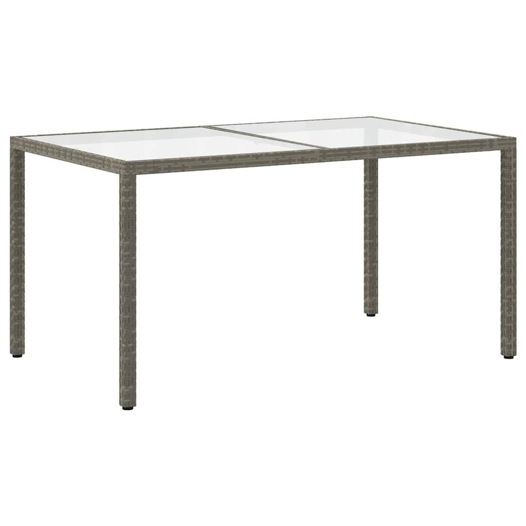 PANGIVO - Table de jardin verre trempé et poly rotin gris 150 x 90 x 75 cm, Poids :28.4kg - PANGIVO - Image 5