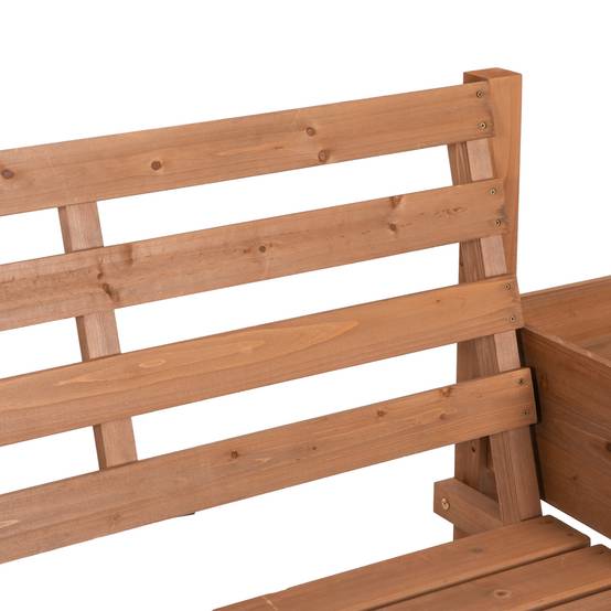 ComfortXL - Banc de jardin 2 places bois de sapin brun 184 x 59 x 95 cm extérieur avec jardinières intégrées latérales - Image 8