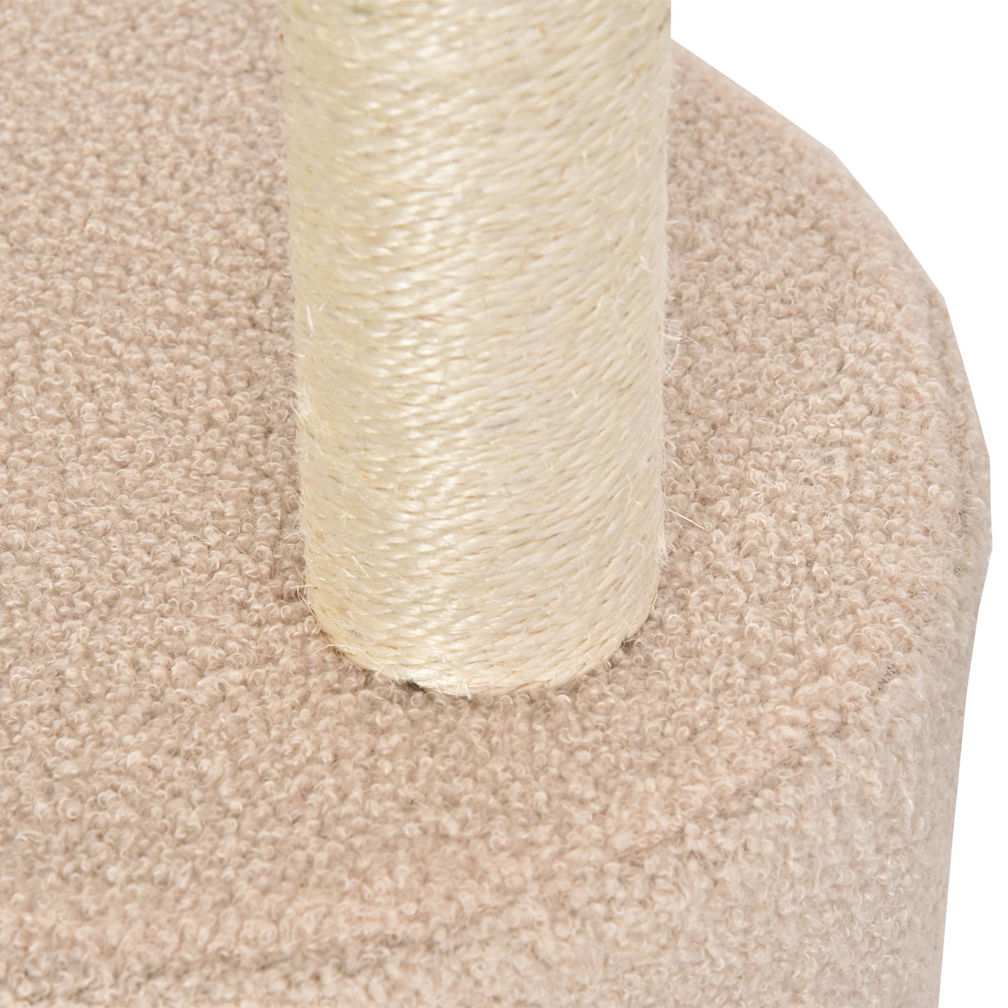 Pawhut - PawHut Arbre à Chats avec Griffoir Niche Poteaux Peluche Haute Densité 45L x 40L x 148H cm Beige - Imagen 8