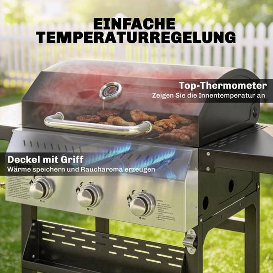 PANGIVO - Barbecue à gaz acier inoxydable gris 123 x 57 x 102 cm - PANGIVO - Image 7