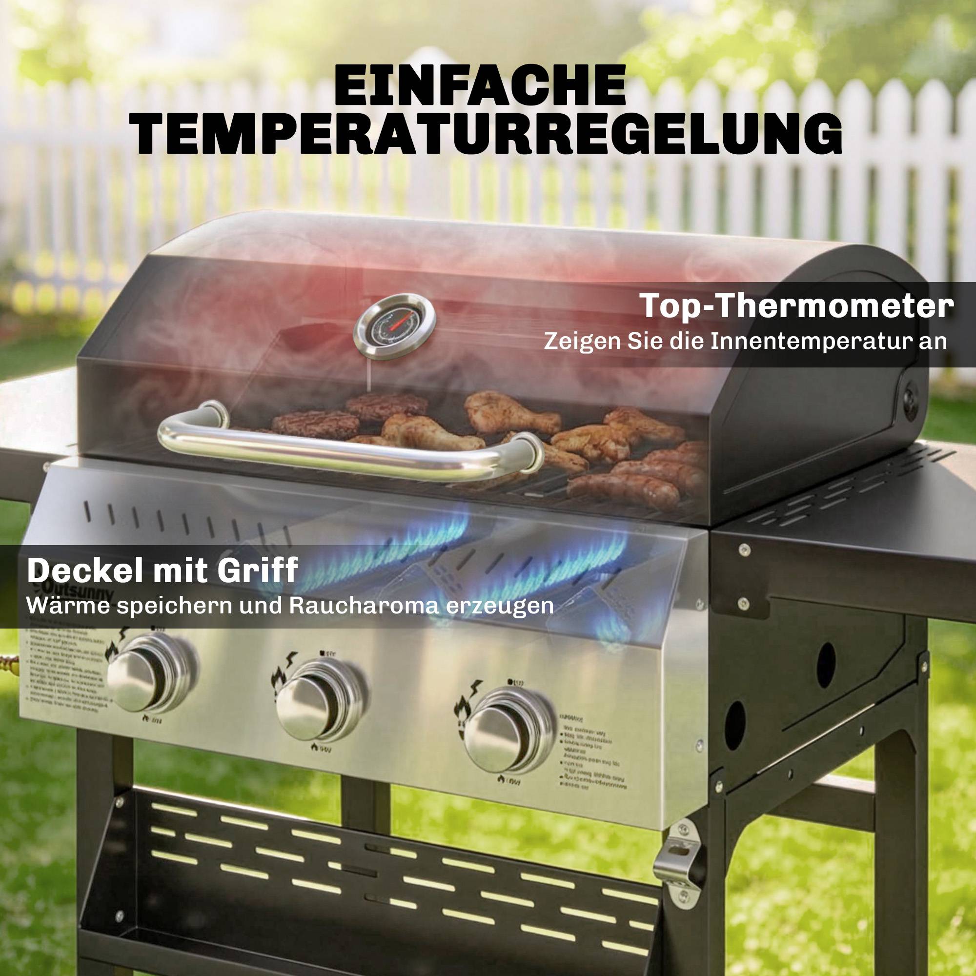 PANGIVO - Barbecue à gaz acier inoxydable gris 123 x 57 x 102 cm - PANGIVO - Image 7