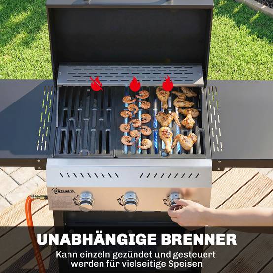 PANGIVO - Barbecue à gaz acier inoxydable gris 123 x 57 x 102 cm - PANGIVO - Image 6