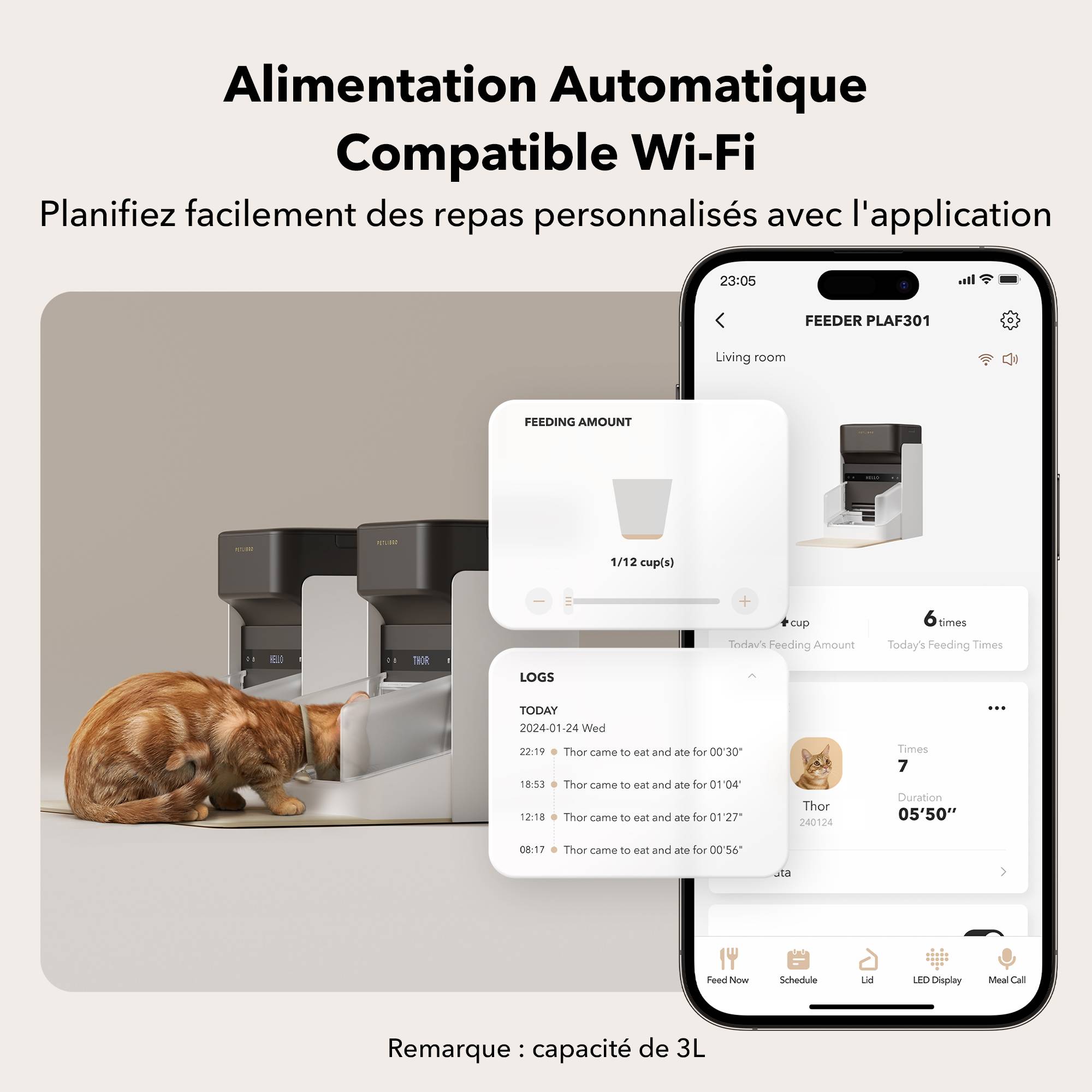 Petlibro - Distributeur automatique de croquettes RFID One pour chat et chien - Petlibro - Image 4