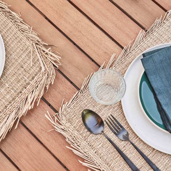 Oviala - Table de jardin extensible en bois 200/300 cm et 10 chaises pliantes Canet - Oviala - Imagen 5