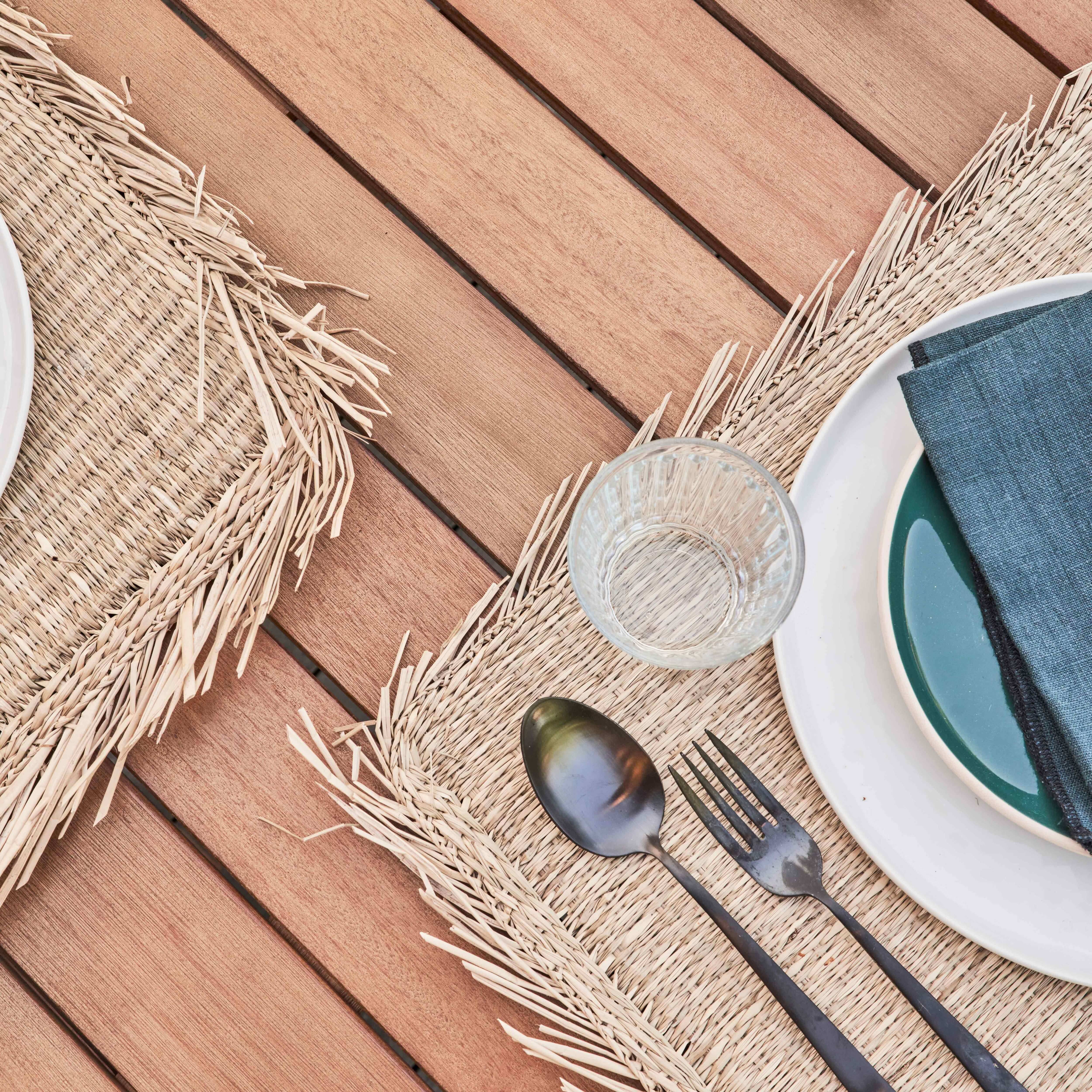 Oviala - Table de jardin extensible en bois 200/300 cm et 10 chaises pliantes Canet - Oviala - Imagen 5