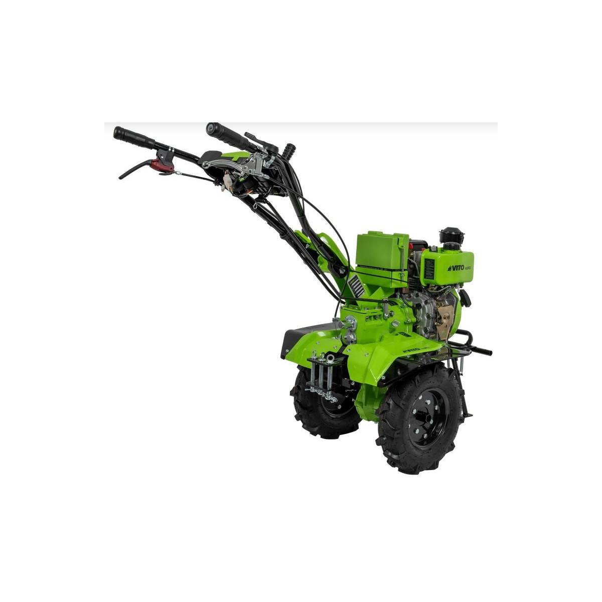 Motobineuse Diesel Moteur 4T 7 CV 246 cm3 Motoculteur avec fraises et butteur Démarrage électrique VITO - Image 4