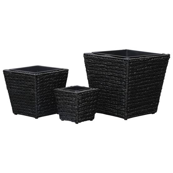 Jardinière | Lits surélevés 3 pcs Jacinthe d'eau Noir - Image 4