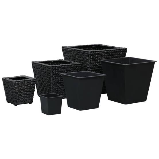 Jardinière | Lits surélevés 3 pcs Jacinthe d'eau Noir - Image 1