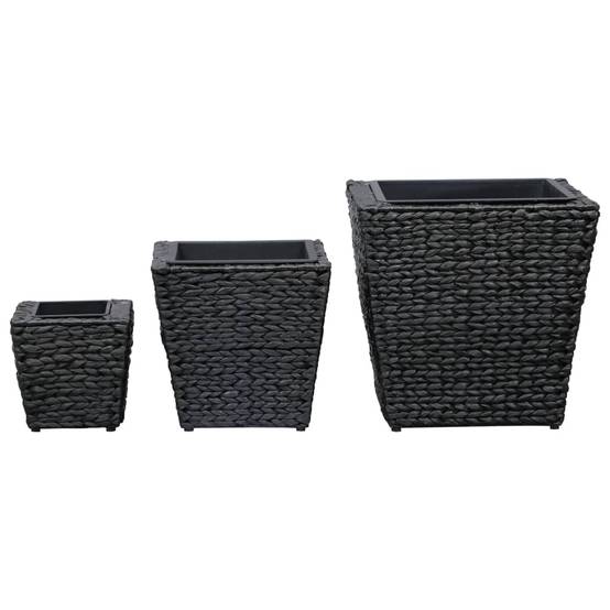 Jardinière | Lits surélevés 3 pcs Jacinthe d'eau Noir - Image 3