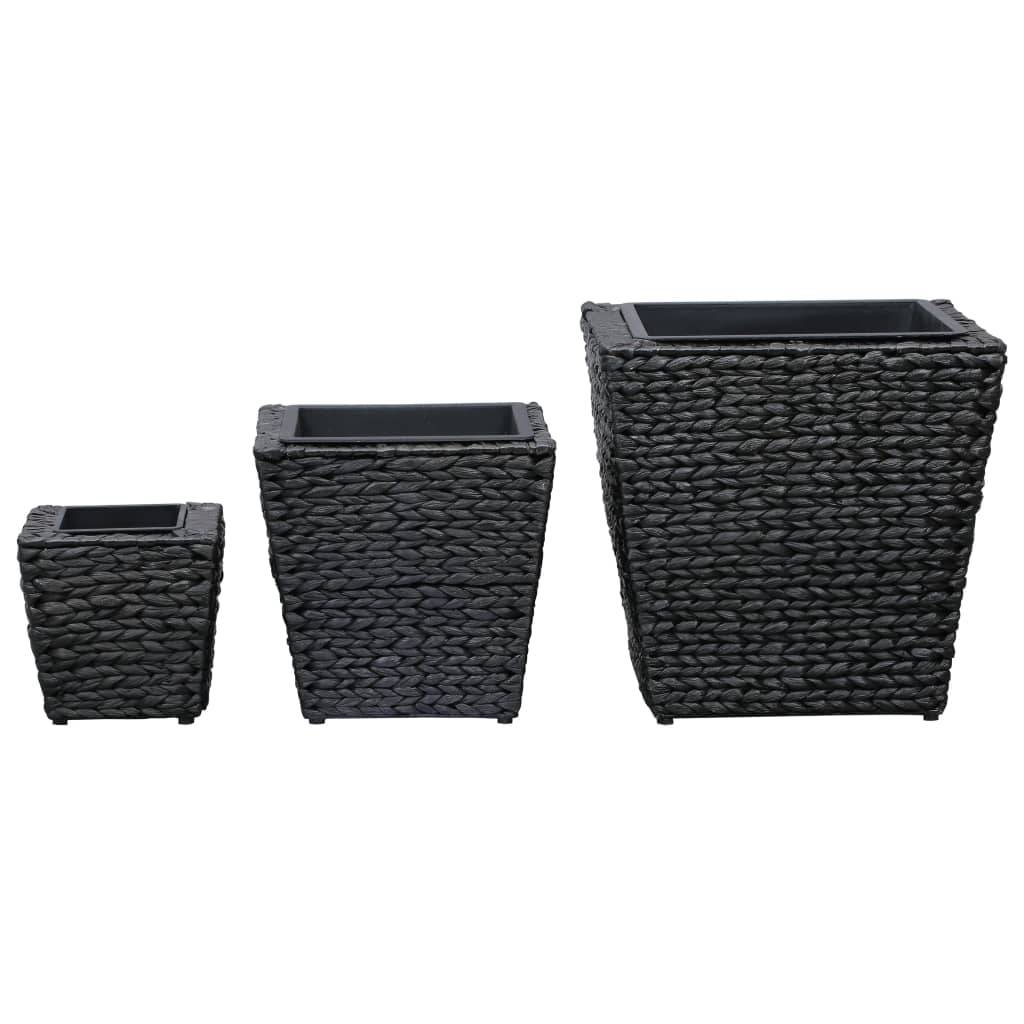 Jardinière | Lits surélevés 3 pcs Jacinthe d'eau Noir - Image 3