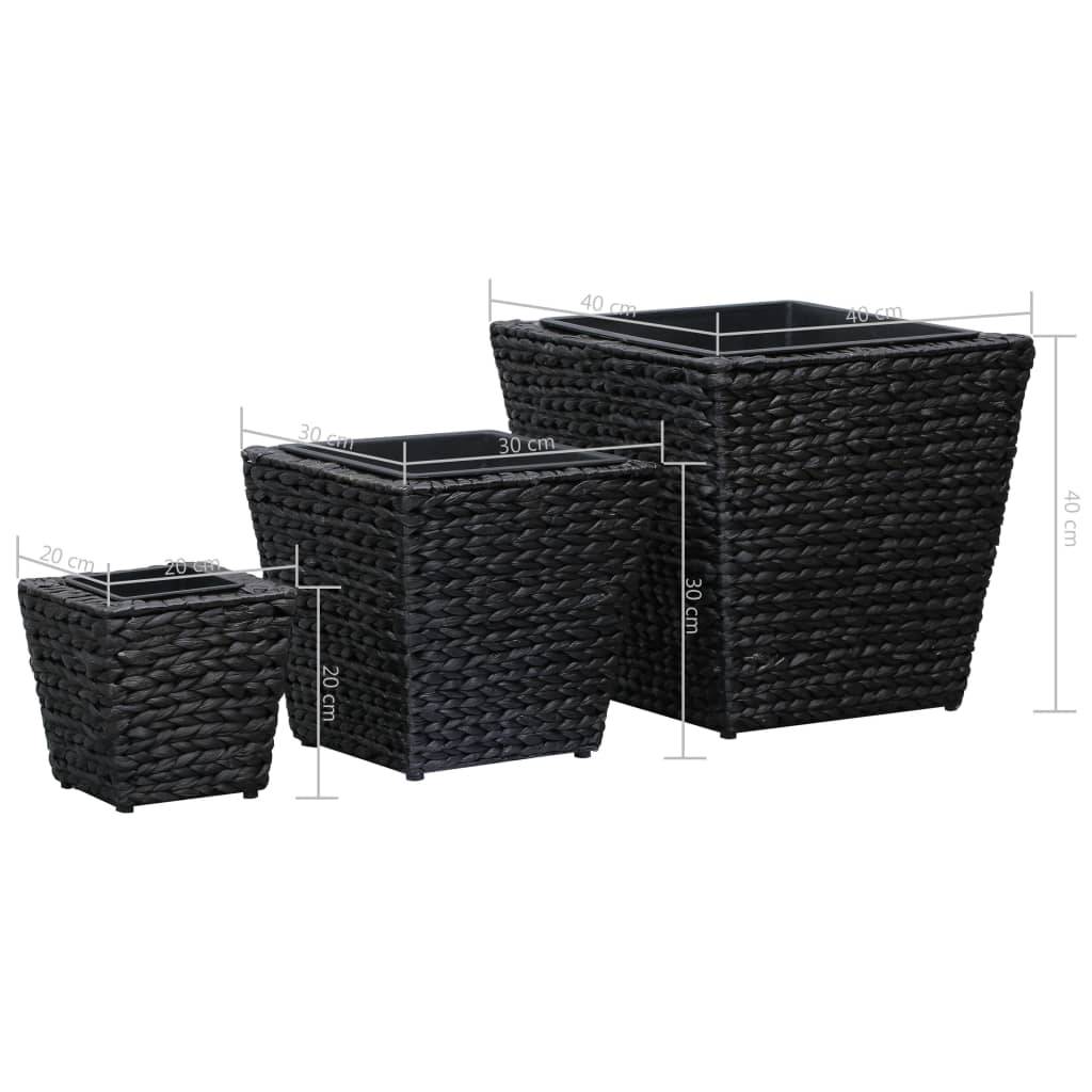 Jardinière | Lits surélevés 3 pcs Jacinthe d'eau Noir - Image 8