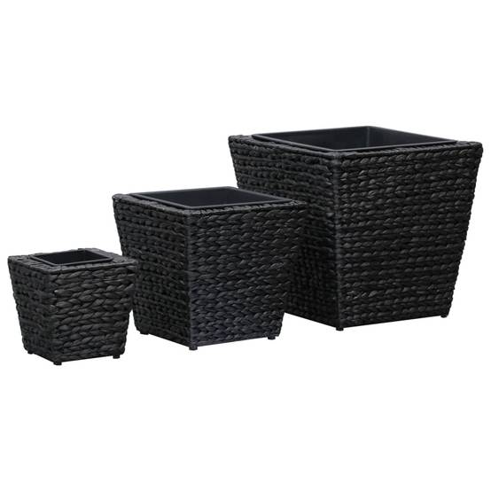 Jardinière | Lits surélevés 3 pcs Jacinthe d'eau Noir - Image 2
