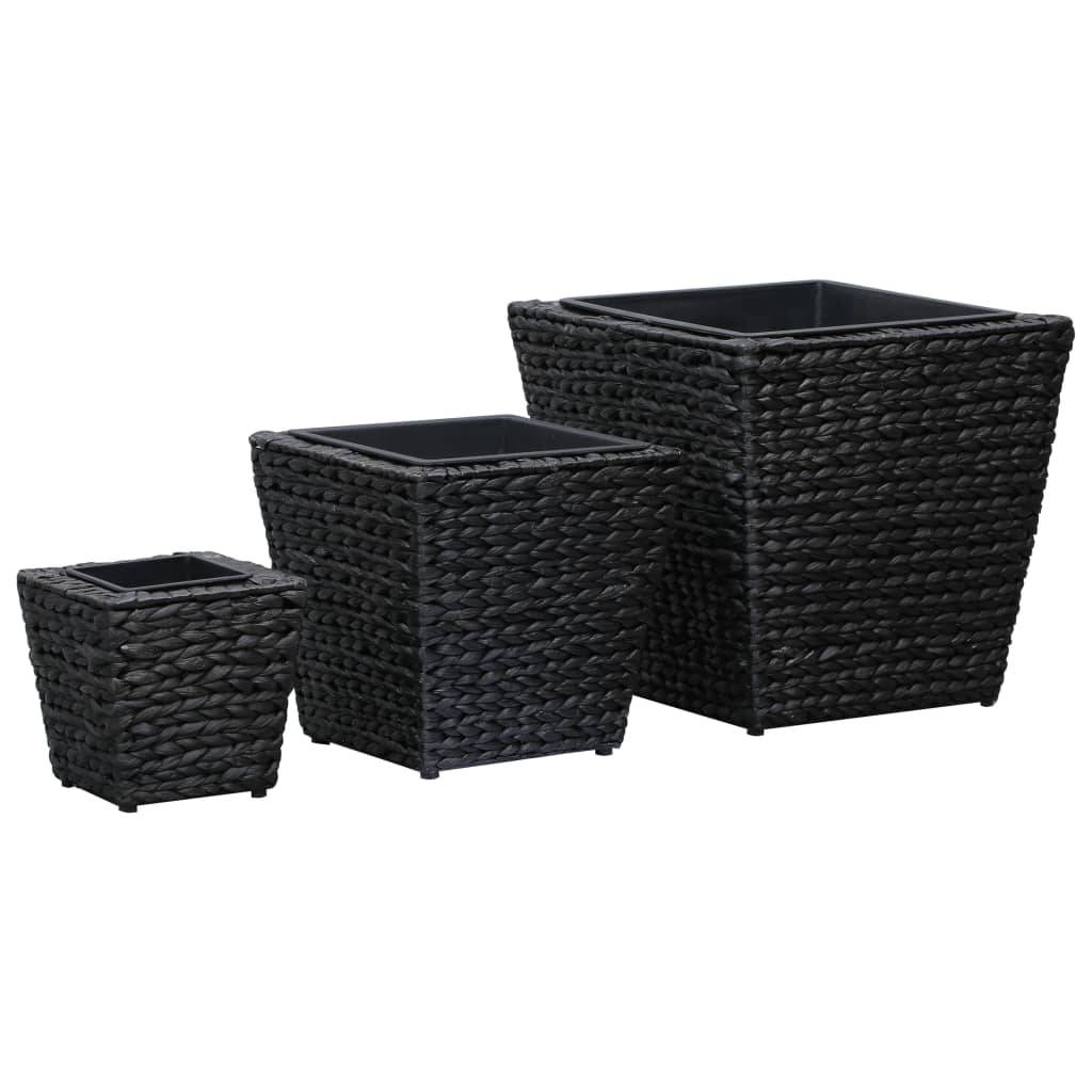 Jardinière | Lits surélevés 3 pcs Jacinthe d'eau Noir - Image 2