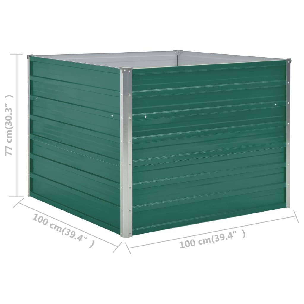 ComfortXL - Carré potager surélevé 100cm acier galvanisé sans fond Vert 77cm haut – ComfortXL Outdoor Living - Image 6