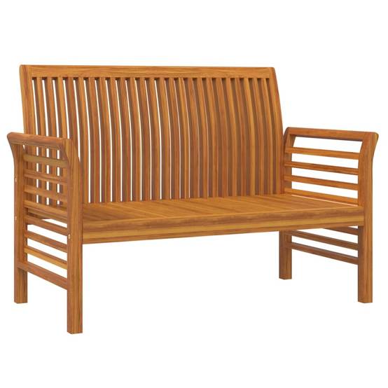 Helloshop26 - Banc de jardin meuble de patio d'extérieur terrasse de canapé avec coussins 120 x 60 x 81 cm gris foncé bois d'acacia solide - Imagen 2