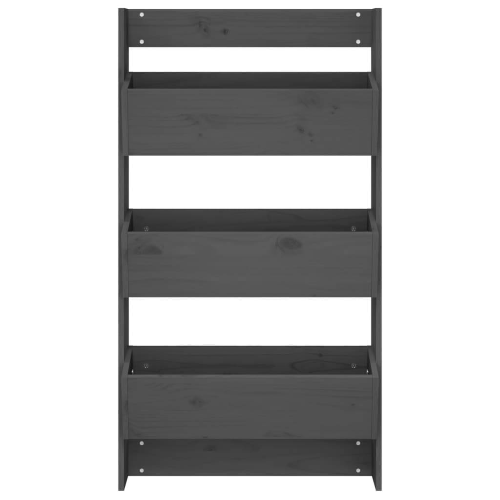 Maison Chic - Jardinière, Bac à fleurs, Pot de fleurs murale 3 niveaux 60x18,5x110 cm gris bois pin massif - Imagen 4
