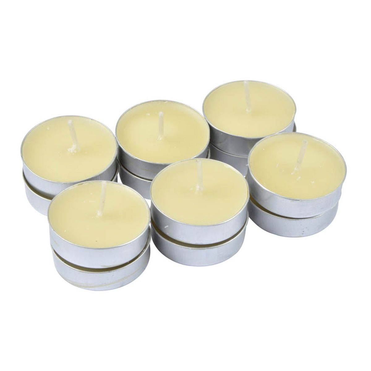 Lot de 12 Bougies Chauffe-Plat "Essentiel II" 3,5cm Vanille - Image 1