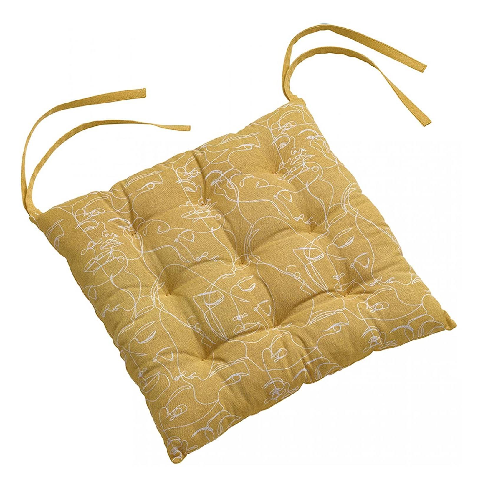 Galette de chaise matelassee Visage nymphea - Image 1