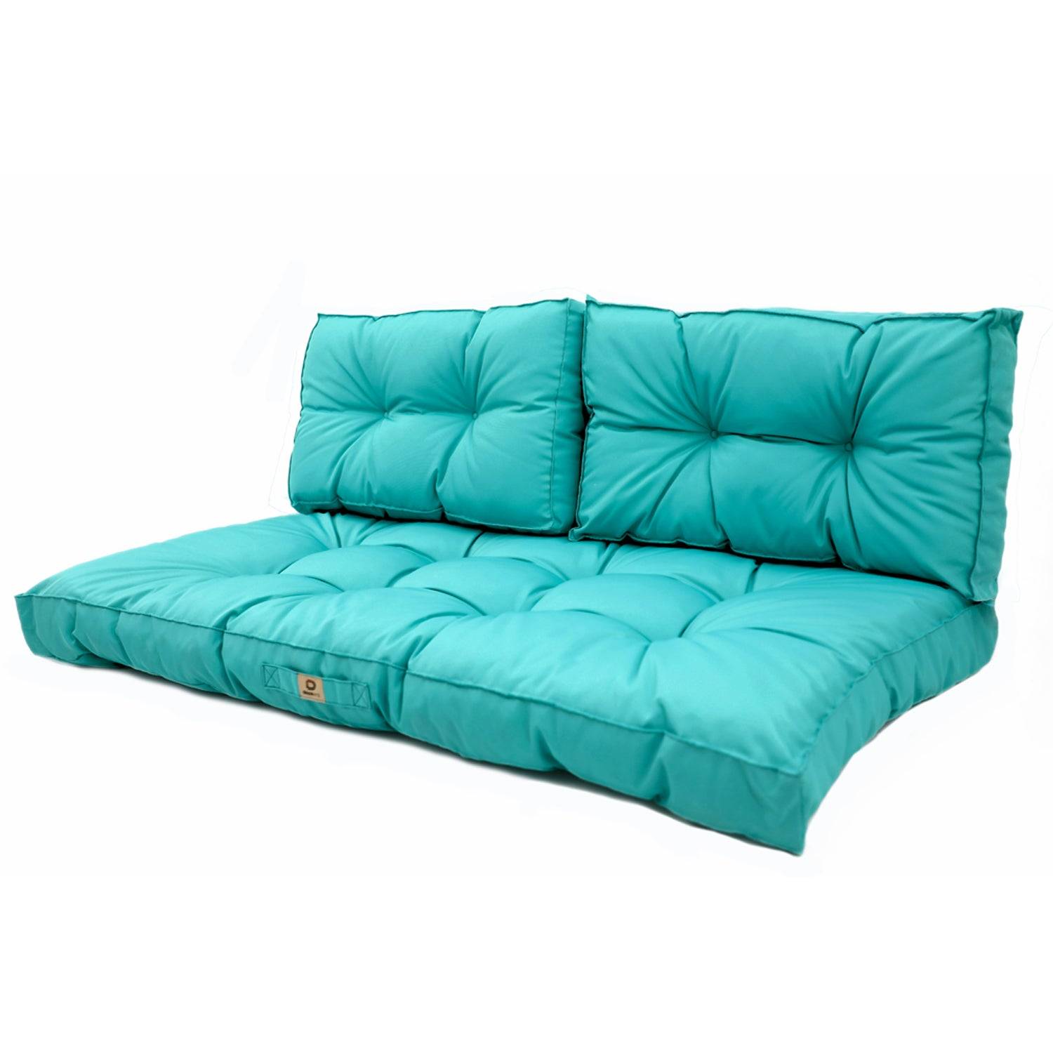 Coussins pour salon de jardin capitonné 120x60cm Bleu caraibes - Déco arts - Image 1