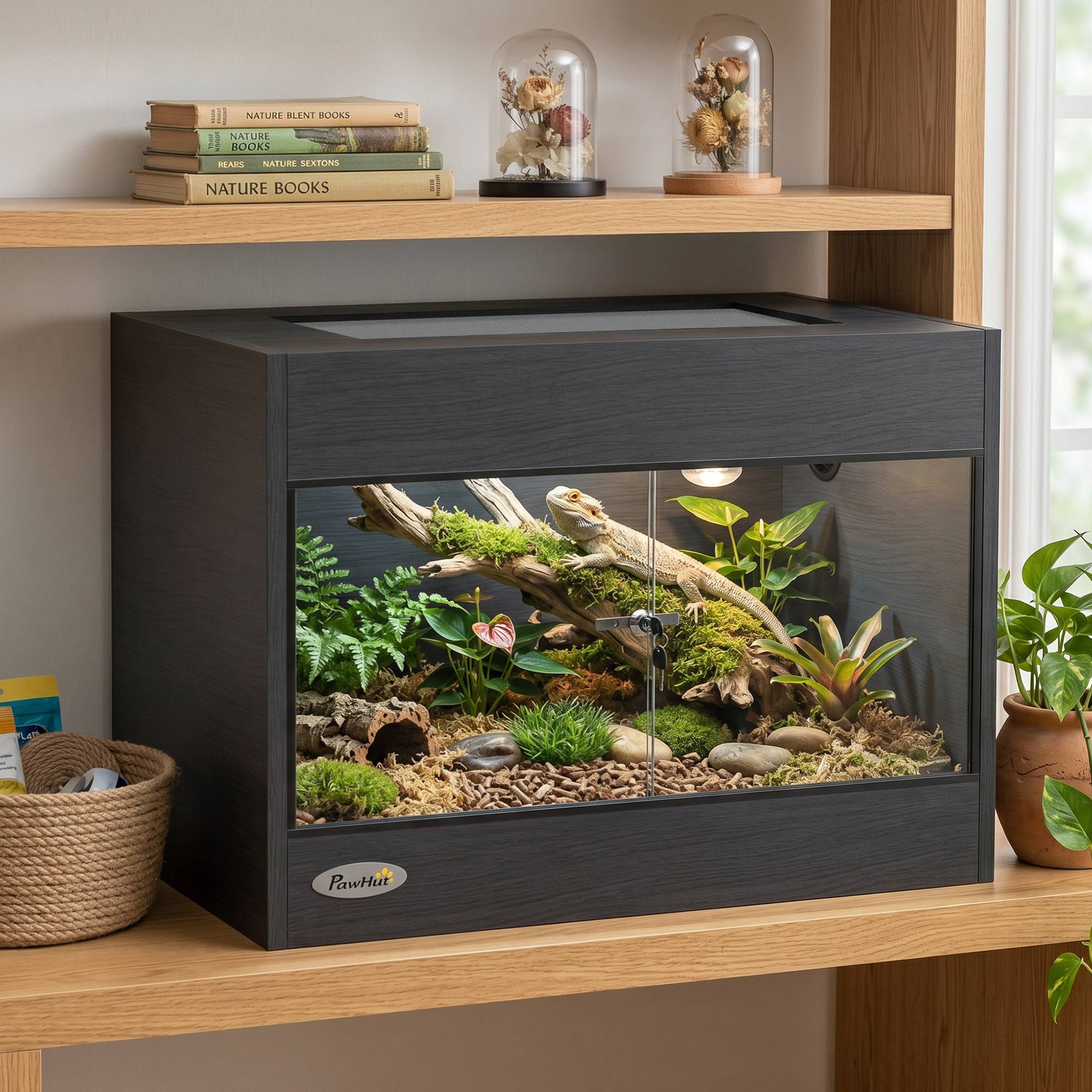 Terrarium en bois OSB, porte en verre trempé, vivarium 60×45×45cm - Image 4