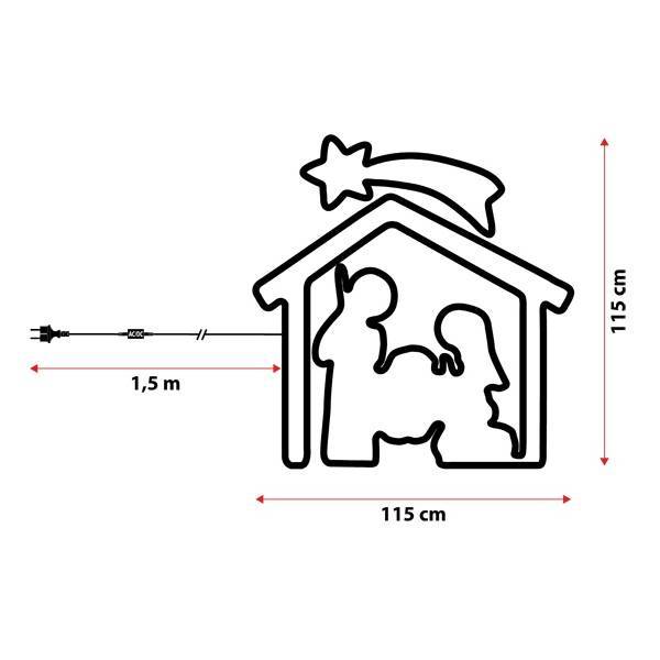 Lotti - Crèche lumineuse 3D tube néon 1320 led blanc chaud extérieur professionnel Lotti - Imagen 2