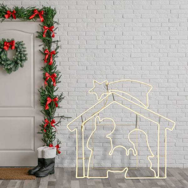 Lotti - Crèche lumineuse 3D tube néon 1320 led blanc chaud extérieur professionnel Lotti - Imagen 5