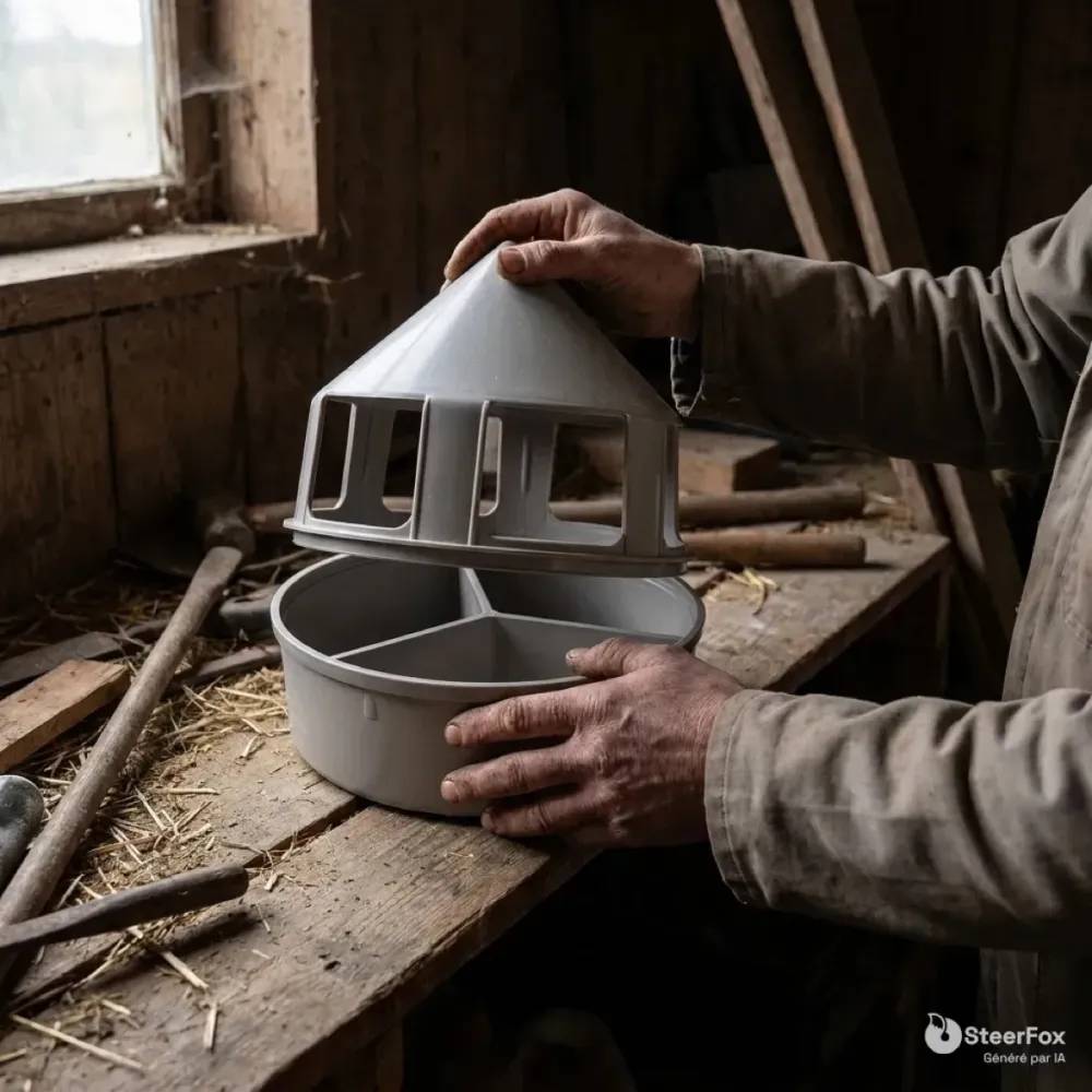 Autre - Mangeoire à grit 1,5 L pour pigeons – 3 compartiments - Image 6