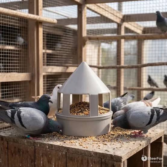 Autre - Mangeoire à grit 1,5 L pour pigeons – 3 compartiments - Image 1