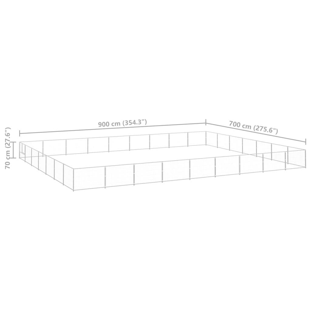 Vidaxl - Chenil Argenté 63 m² Acier vidaXL 3082185 - Imagen 3
