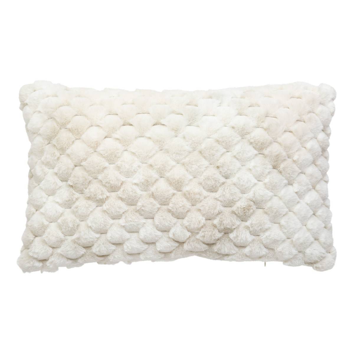Atmosphera - Coussin fourrure Adriel beige 38x58cm - Atmosphera Créateur d'intérieur - Imagen 2
