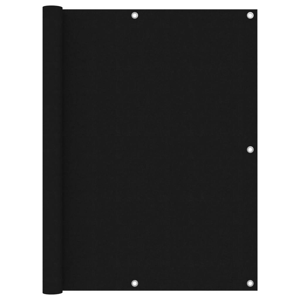 Helloshop26 - Écran de balcon brise pare vue protection confidentialité 120 x 300 cm tissu oxford noir - Imagen 1