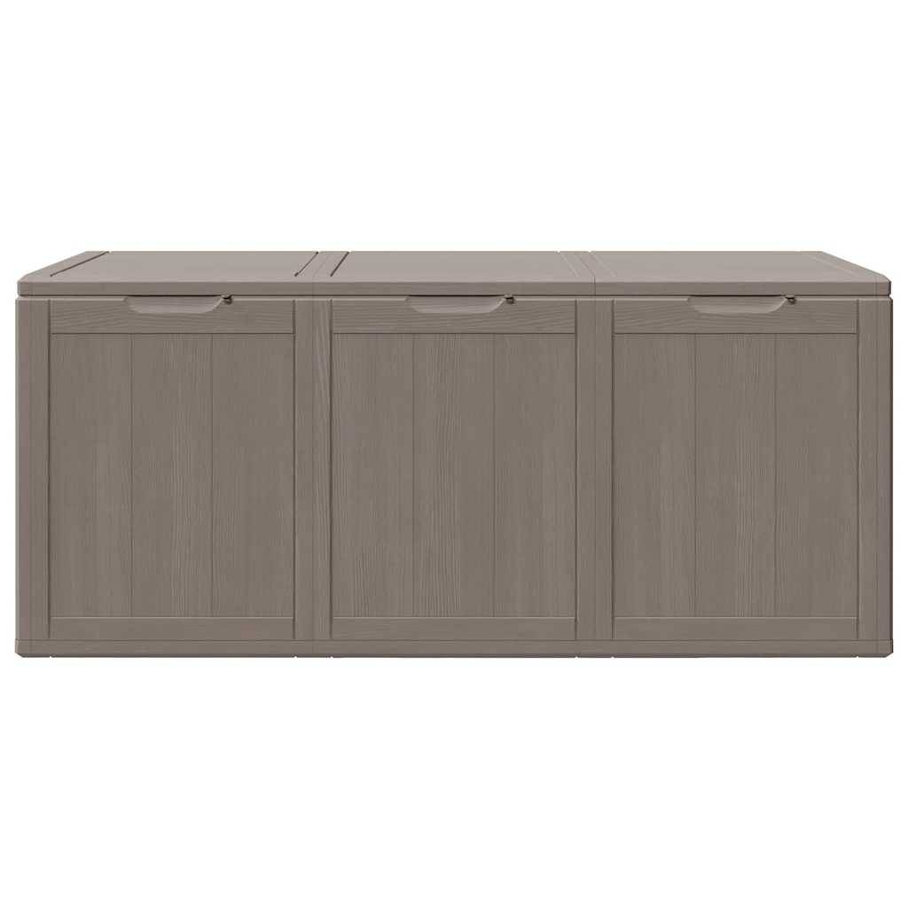 Grand Coffre de Jardin 270L en Polypropylène Imitation Bois pour Terrasse Marron 118.5x44.5x51 cm – ComfortXL Outdoor Living - Image 4