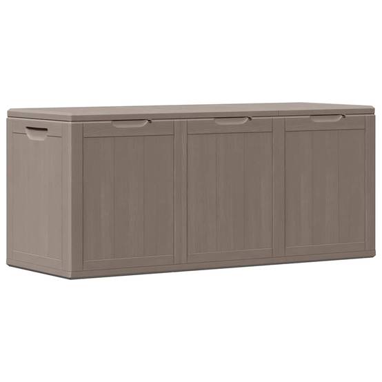 Grand Coffre de Jardin 270L en Polypropylène Imitation Bois pour Terrasse Marron 118.5x44.5x51 cm – ComfortXL Outdoor Living - Image 2