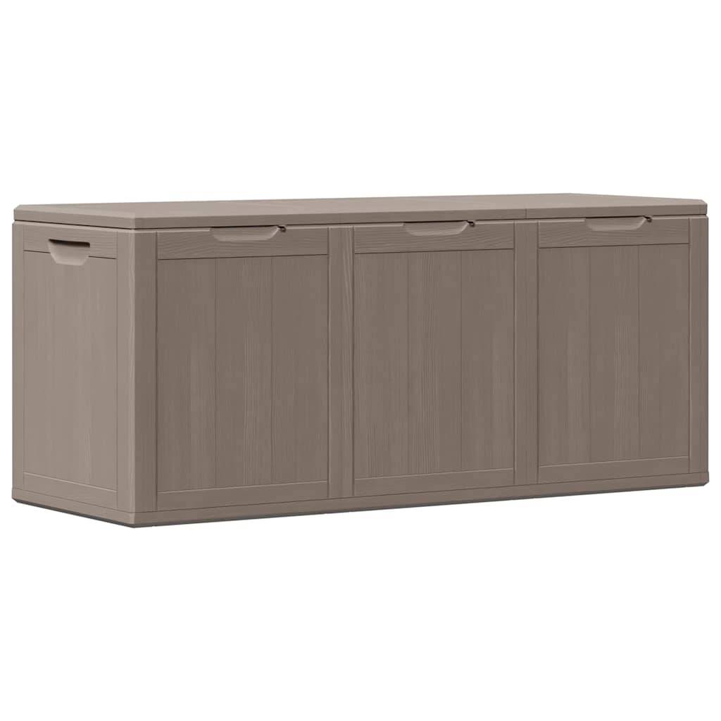 Grand Coffre de Jardin 270L en Polypropylène Imitation Bois pour Terrasse Marron 118.5x44.5x51 cm – ComfortXL Outdoor Living - Image 2