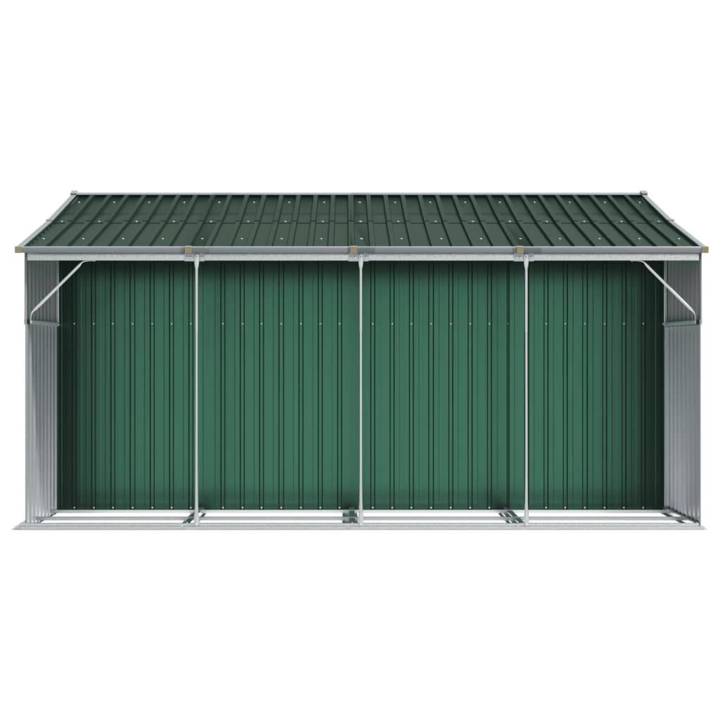 Helloshop26 - Abri de jardin cabane cabanon maison de stockage remise extérieur hangar outils robuste 277 x 365,5 x 179 cm acier galvanisé vert - Imagen 5