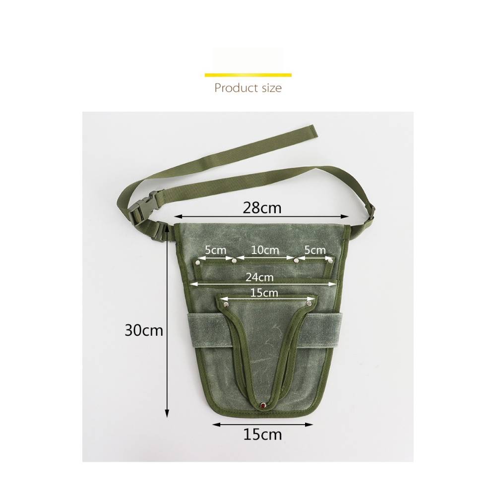 Sacoche De Ceinture Outillage Homme En Cuir De Vache Vert - Poche Extérieure Portée Taille Haute, Fabriqué Main H45