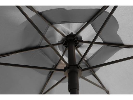 Table Et Chaises De Jardin Avec Parasol En Métal "convivia" - 4 Places - Gris Clair -habitat Et Jardin - Image 4