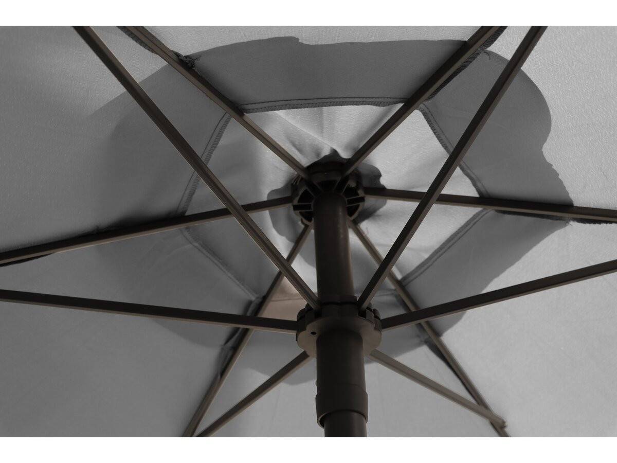 Table Et Chaises De Jardin Avec Parasol En Métal "convivia" - 4 Places - Gris Clair -habitat Et Jardin - Image 4